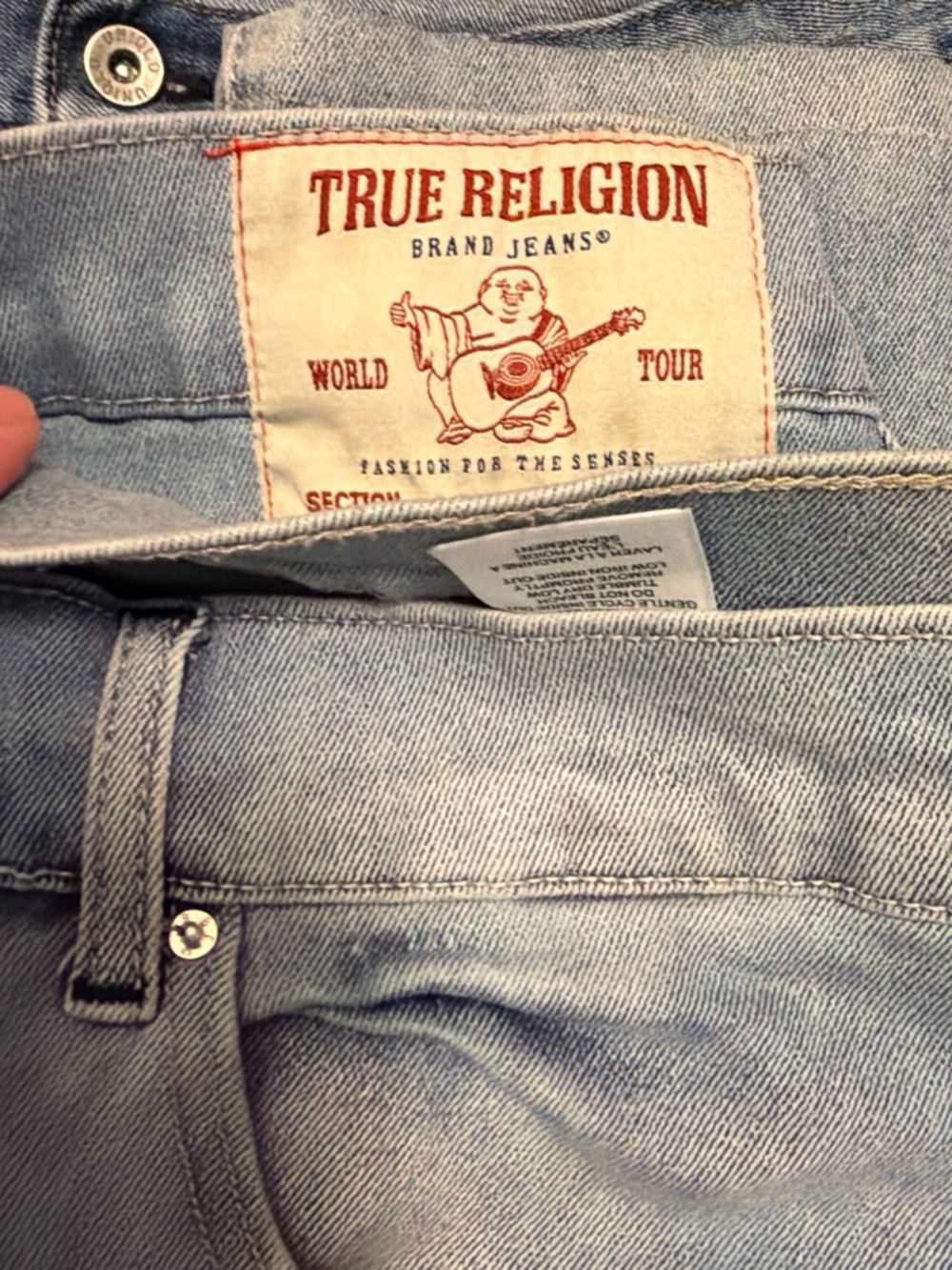 True Religion Men’s Light Wash Denim Slim Jeans